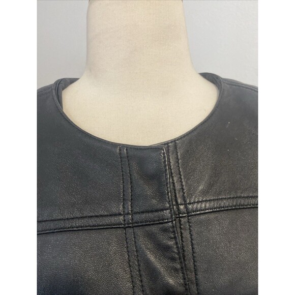 VTG i.e. Womens Y2K 90s Retro Black 100% Leather Jacket PS - Picture 6 of 13
